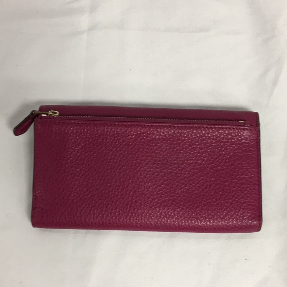 Coach Magenta Leather Envelope Wallet - Picture 4 of 6